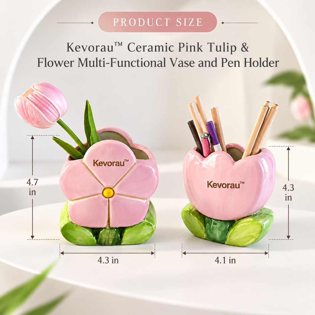 Kevorau™ Camellia Blush Flower Desk Organizer