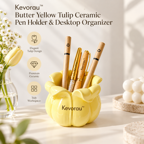 Kevorau™ Buttercup Yellow Tulip Desk Organizer