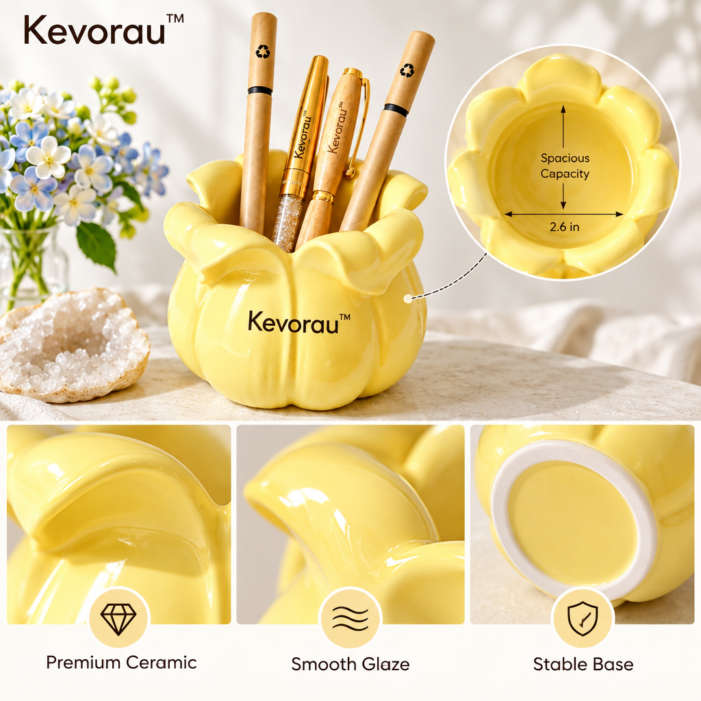 Kevorau™ Buttercup Yellow Tulip Desk Organizer