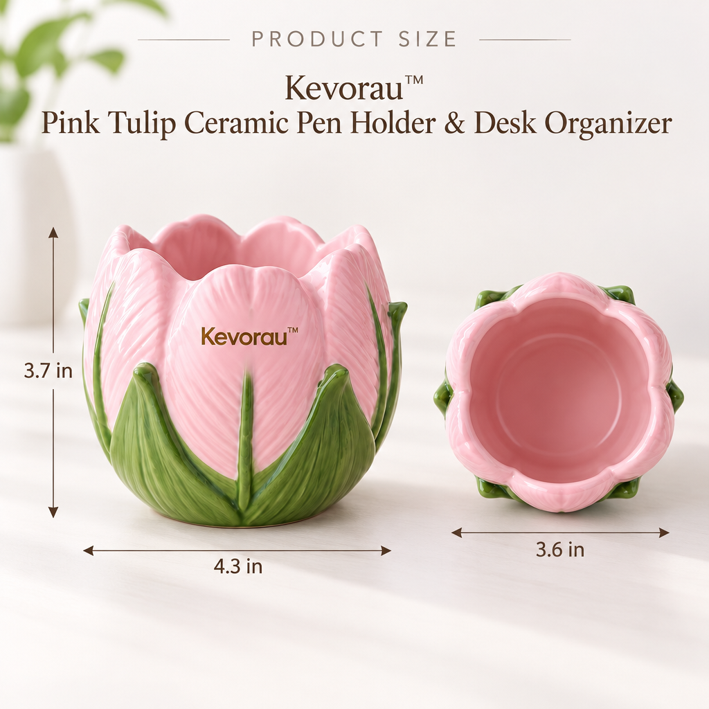 Kevorau™ Rosebud Pink Tulip Pen Cup