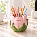 Kevorau™ Rosebud Pink Tulip Pen Cup