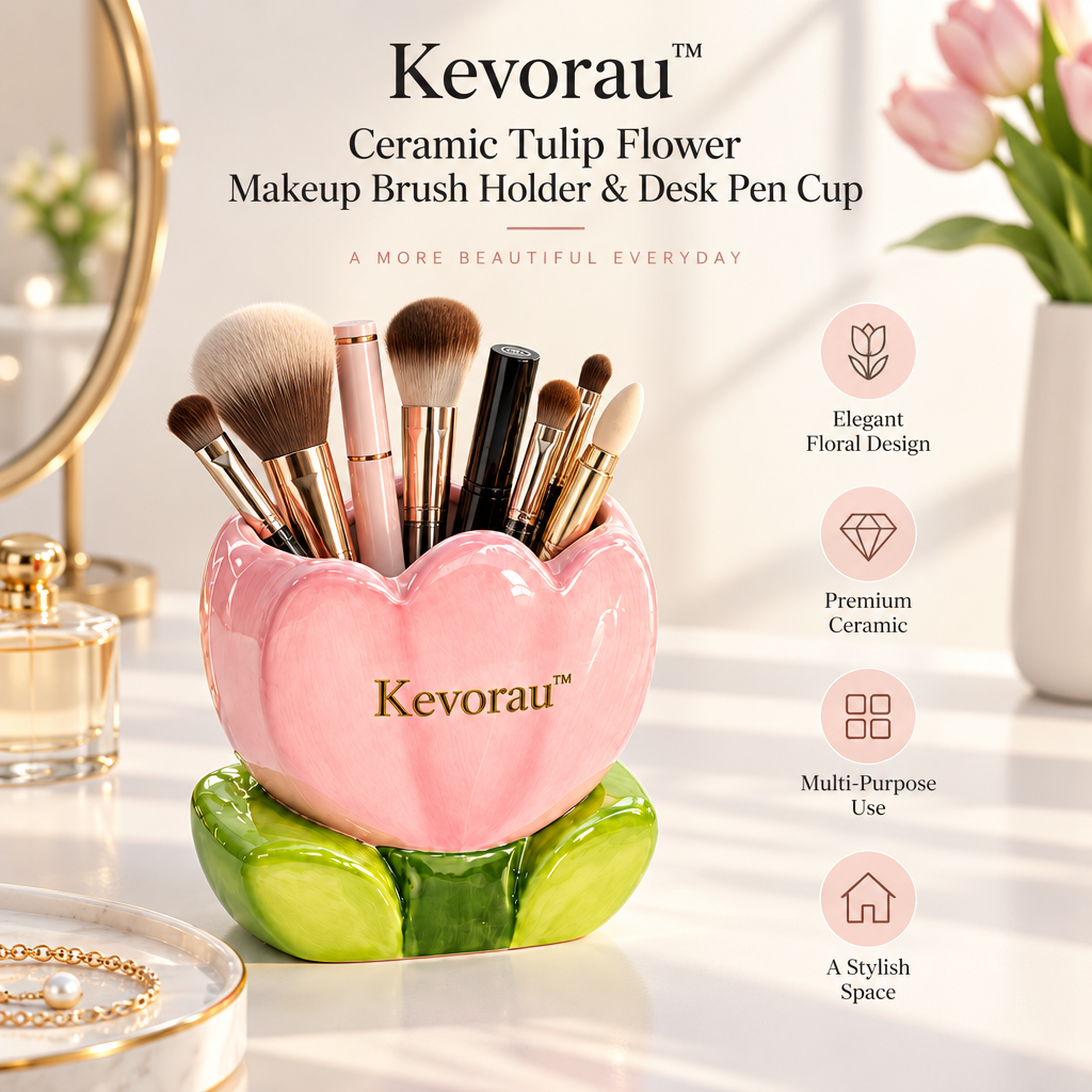 Kevorau™ Blush Tulip Desktop Storage Cup
