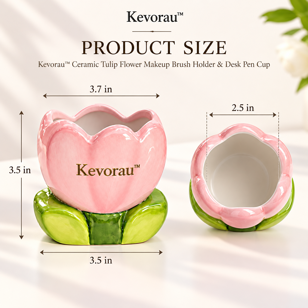 Kevorau™ Blush Tulip Desktop Storage Cup