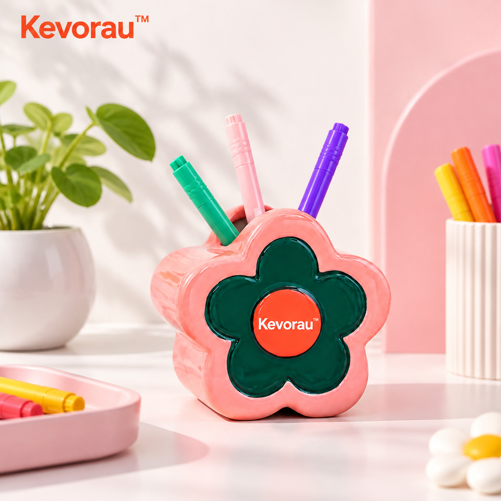 Kevorau™ Retro Coral Flower Pen Holder