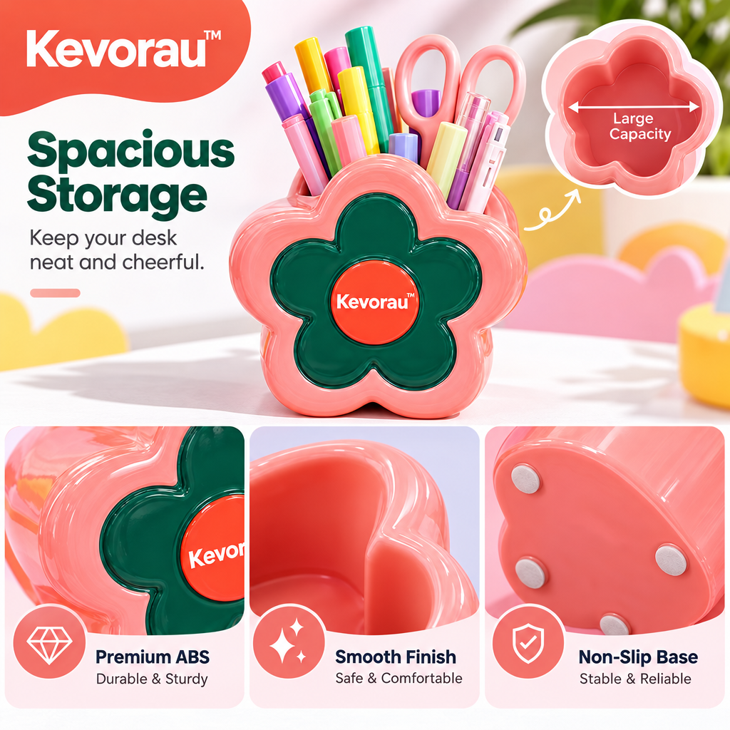 Kevorau™ Retro Coral Flower Pen Holder