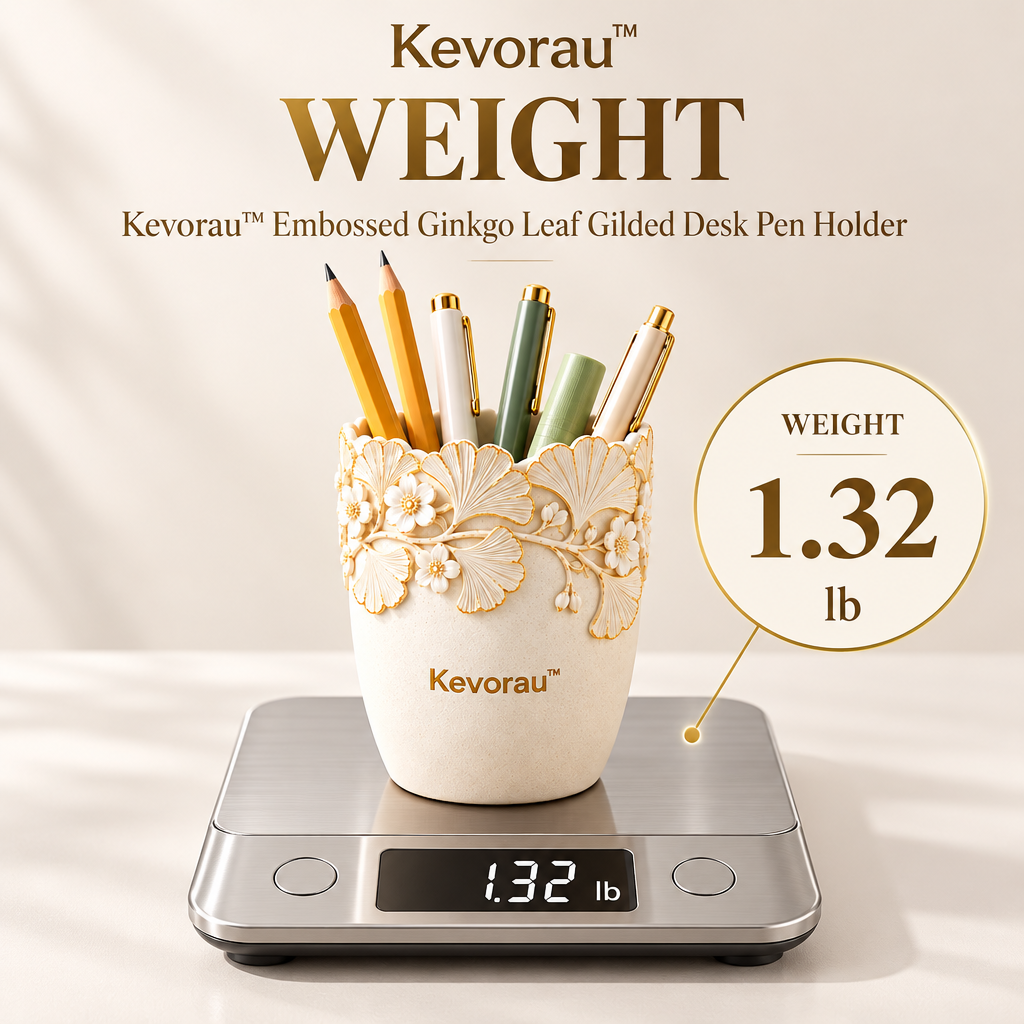 Kevorau™ Ivory Gilded Leaf Desk Cup