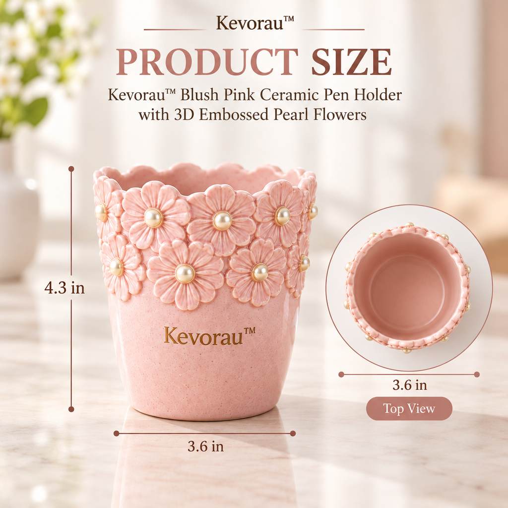 Kevorau™ Blush Petal Relief Pen Cup