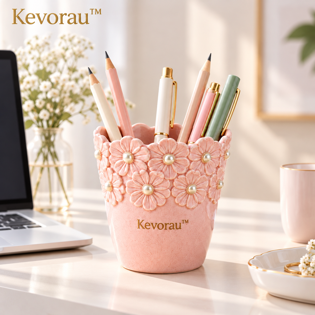 Kevorau™ Blush Petal Relief Pen Cup
