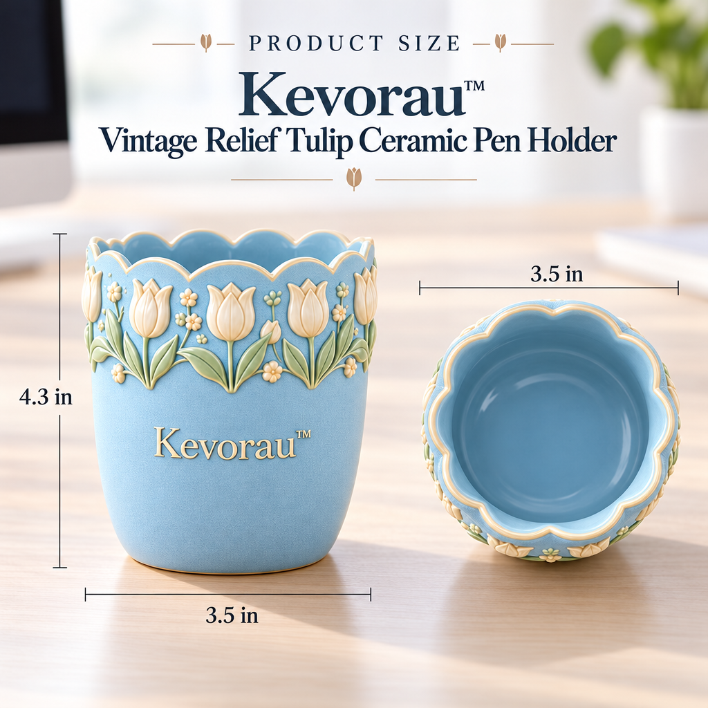 Kevorau™ Sky Blue Tulip Relief Organizer Cup