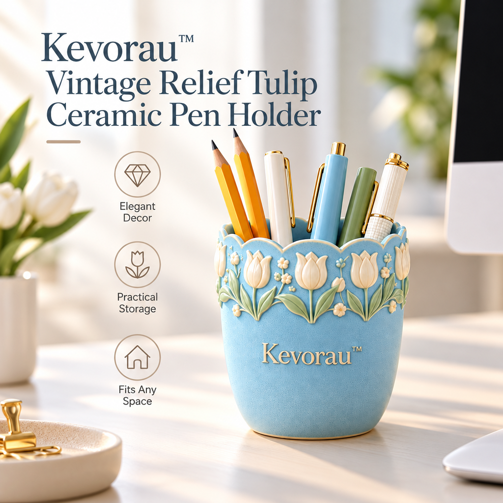 Kevorau™ Sky Blue Tulip Relief Organizer Cup