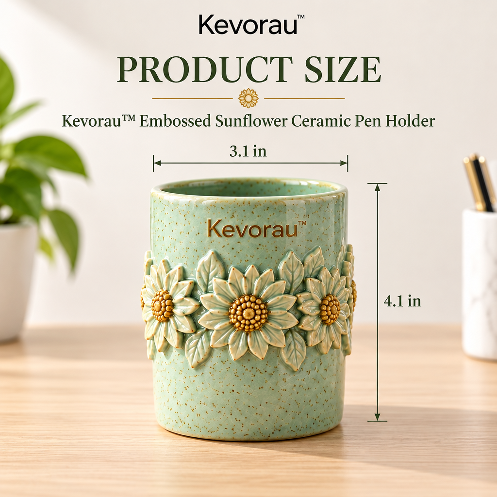 Kevorau™ Sage Sunflower Relief Desk Cup