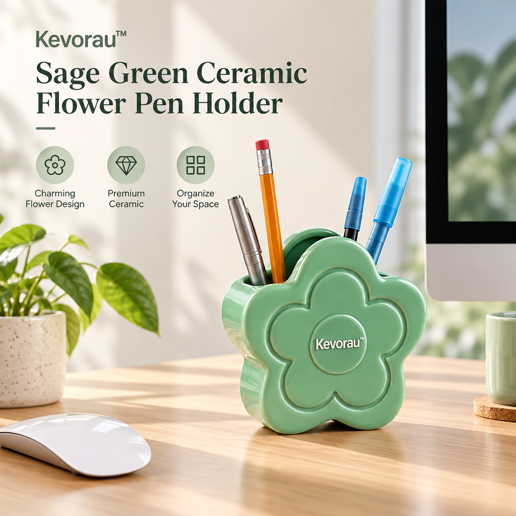 Kevorau™ Sage Blossom Sculptural Pen Holder